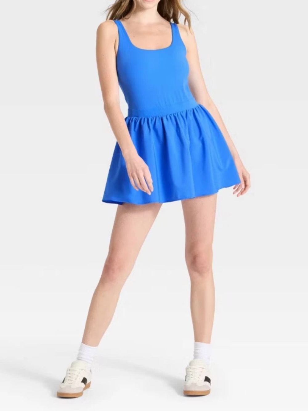 JoyLab Bright Blue Active Dress With Built In Pocketed Shorts, Size L, NWT